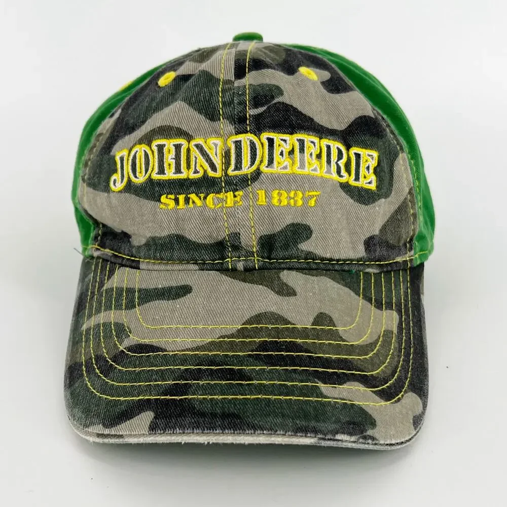 John Deere camouflage and green hat kids